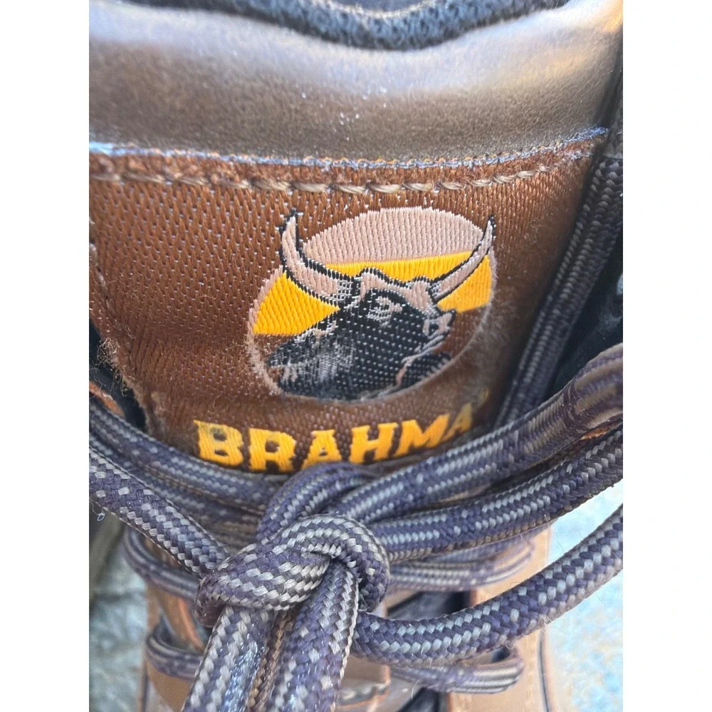 Brahma Mens MNBR22EZ001 Steel Toe Work Boots Brown Size 10.5 ASTM F2413-18